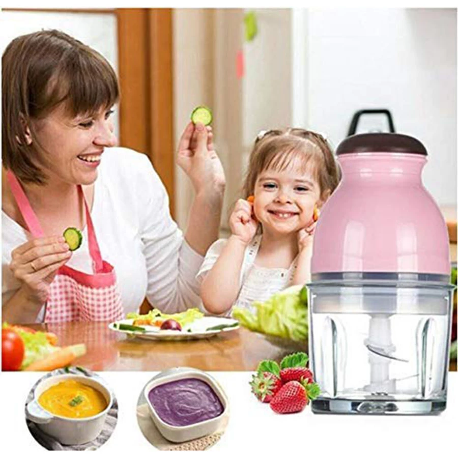 All in One Capsule Cutter Quatre Food Chopper| Food Processor Multi-Purpose Vegetable Fruit Blender Mixer| Meat Grinder Crusher with Top Pushing Button| Mixy & Juicer