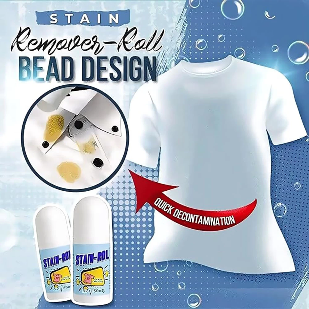 Drumstone White Cotton Clothes Stain Remover Roll - Instant Roller-Ball Cleaner Pen, Fabric Dust & Stain Remover for Clothes and Fabric