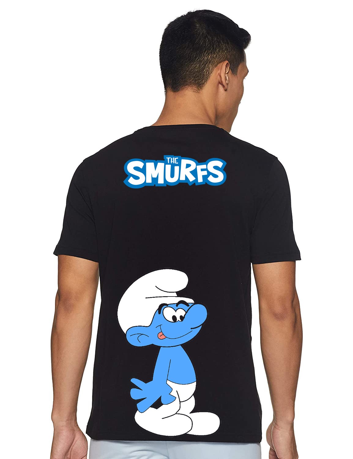 Men's Black Smurf Printed t-shirt