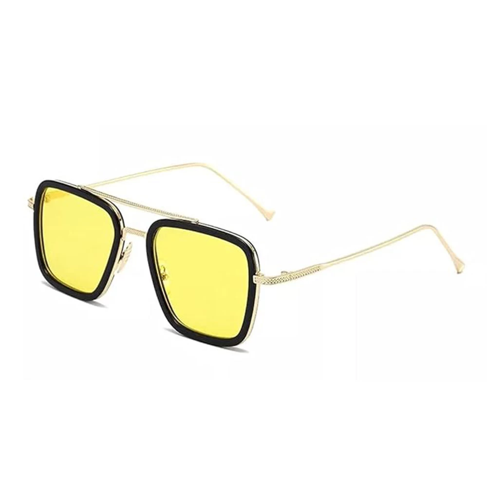 Stylish Golden Metal Frame UV Protection Sunglasses for Men & Women