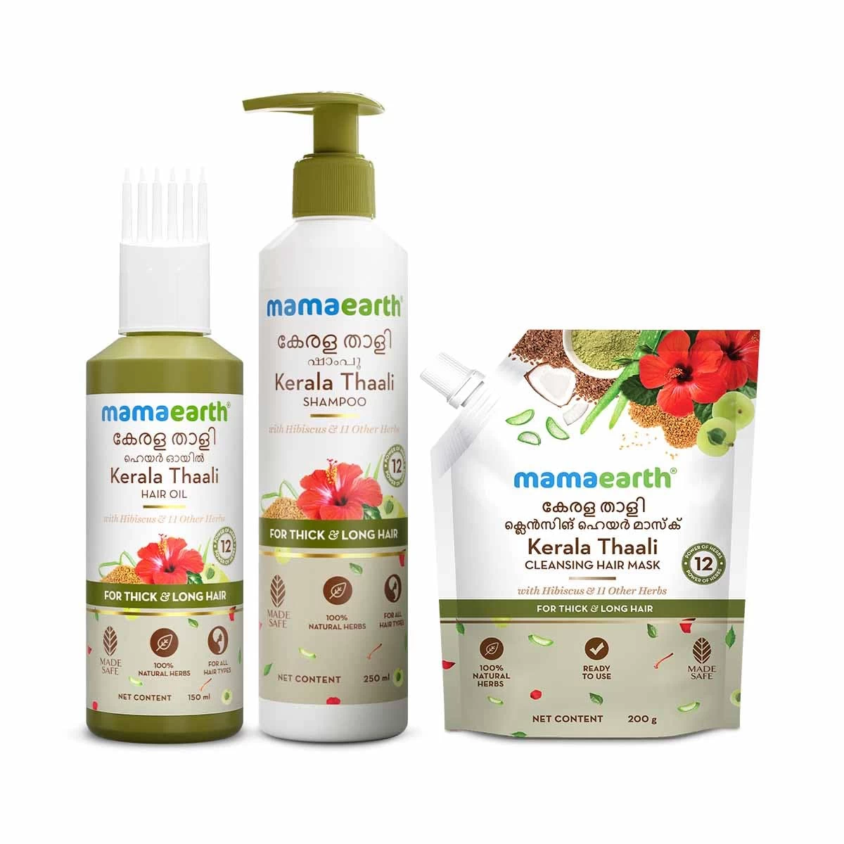 Kerala Thaali Cleansing Hair Mask 200g + Conditioner 250ml + Shampoo 250ml