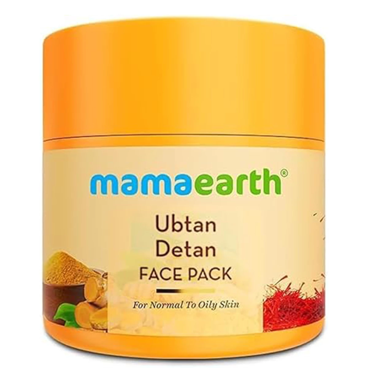 Mamaearth Ubtan Face Mask for Tan Removal & Skin Brightening | With Turmeric, Saffron & Apricot Oil | Evens Skin Tone, Adds Natural Glow, Soothes Skin | Toxin-Free & Dermatologically Tested | 100ml