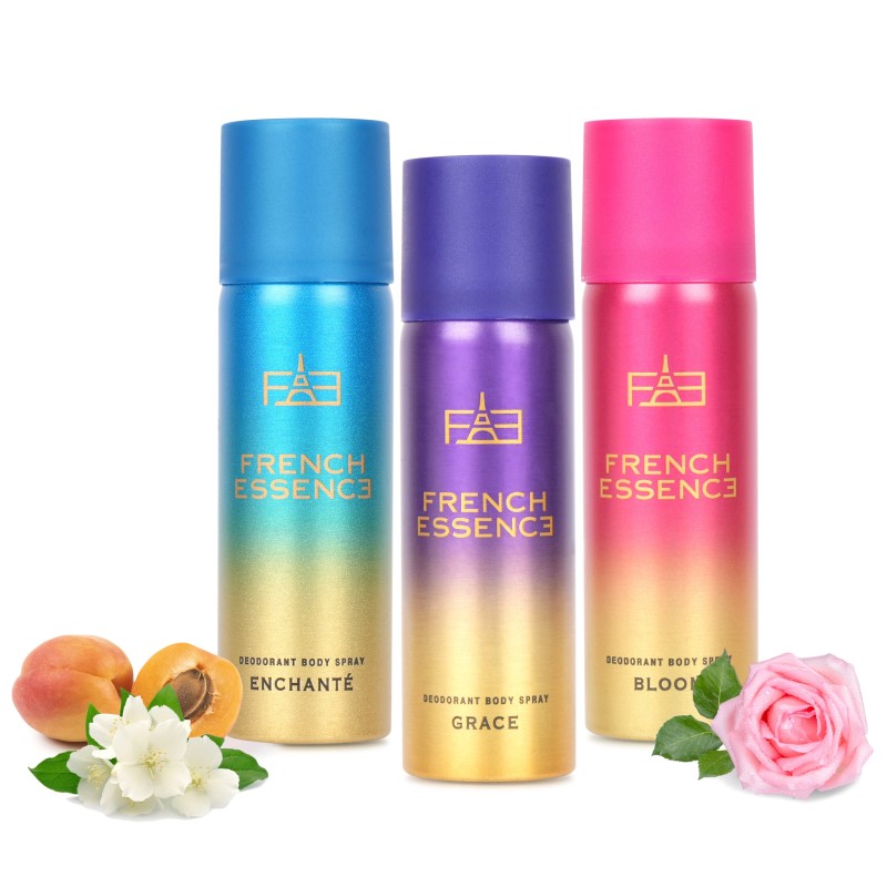 French Essence Women Deodorant Body Spray Combo Pack 50 ml each