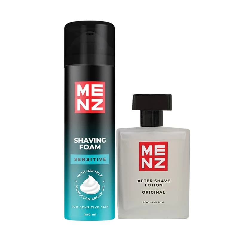 MENZ Sensitive Shaving Foam 250gm & Original After Shave Lotion 100ml Combi Pack for Men