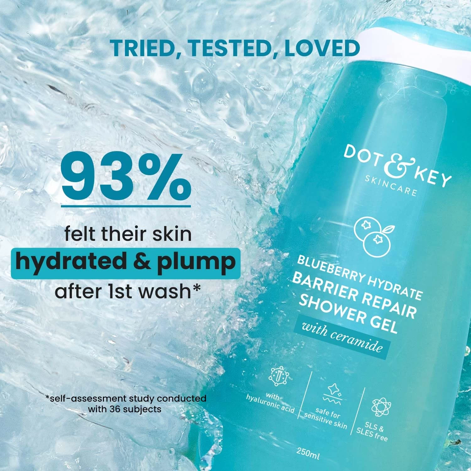 Dot & Key Cica & 1% Salicylic Daily Exfoliating Shower Gel | Niacinamide Infused | Body Wash for Oil & Acne Control | Reduces Body Acne & Smoothes Irritation | Clean, Acne Free Skin | 250ml