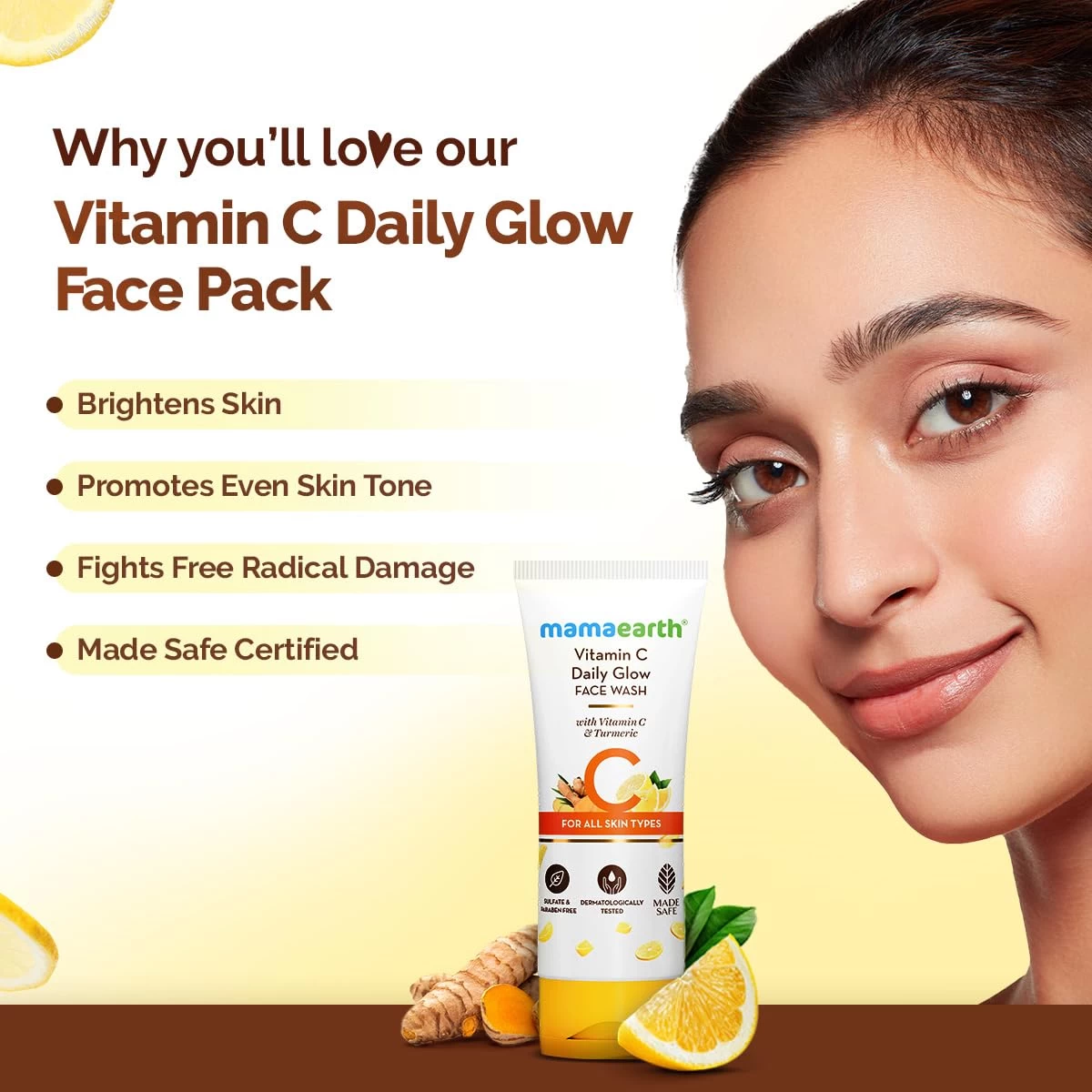 Mamaearth Vitamin C Face Wash with Vitamin C and Turmeric for Skin Illumination  | Brightens skin | Evens Tone | Makes skin Glow