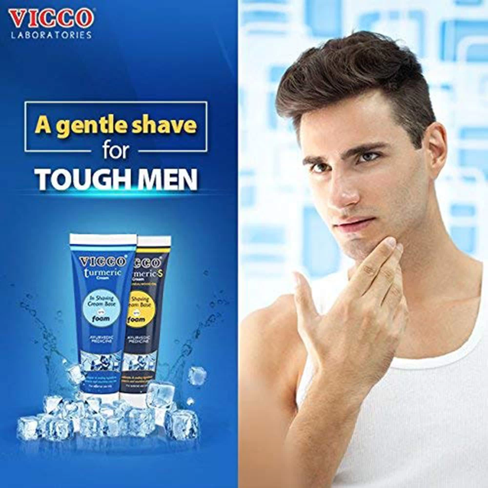 Vicco Pack of Turmeric Skin Cream-70 g + Vicco Shaving Cream(Without Sandalwood OIl)-70 g
