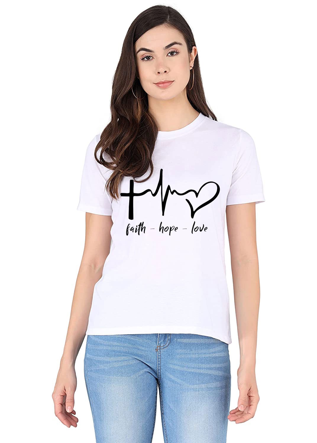 Faith Life Love printed t-shirt for Women