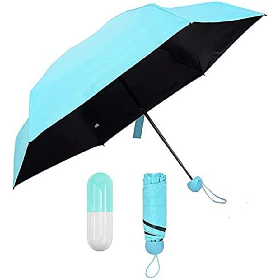 Mini Travel Rain Portable Capsule Outdoor Umbrella Fits in Pocket or Purse Lightweight Outdoor Umbrella-UV Protection ( Multi-Colour )