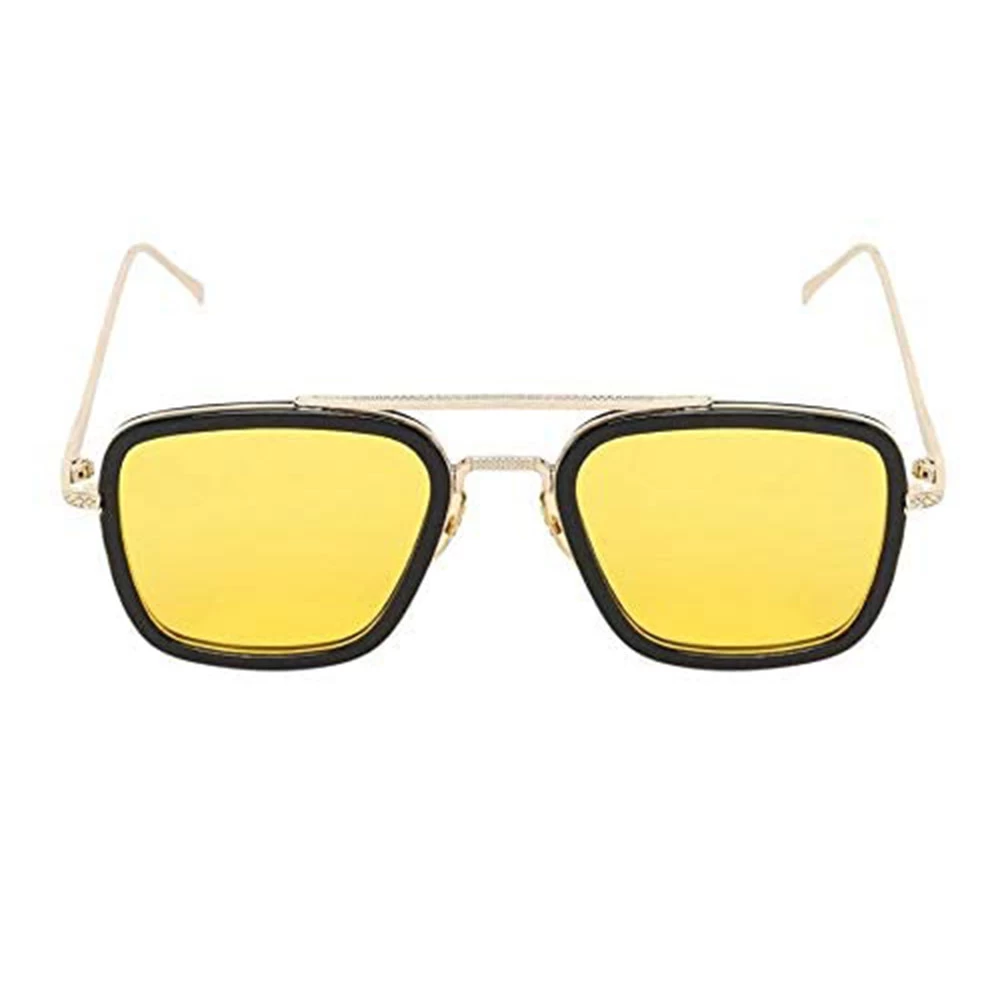 Stylish Golden Metal Frame UV Protection Sunglasses for Men & Women