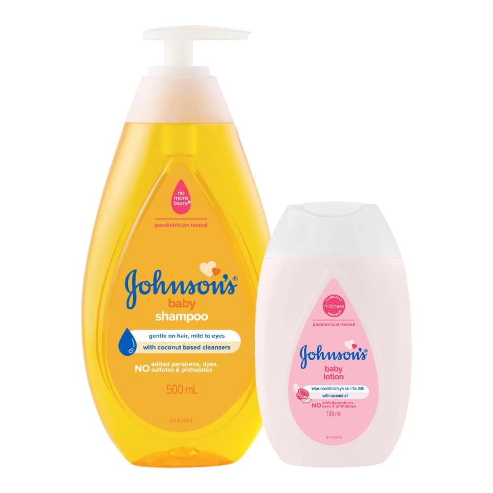 Johnson's Baby No More Tears Baby Shampoo 500ml & Baby Lotion (White, 200ml)