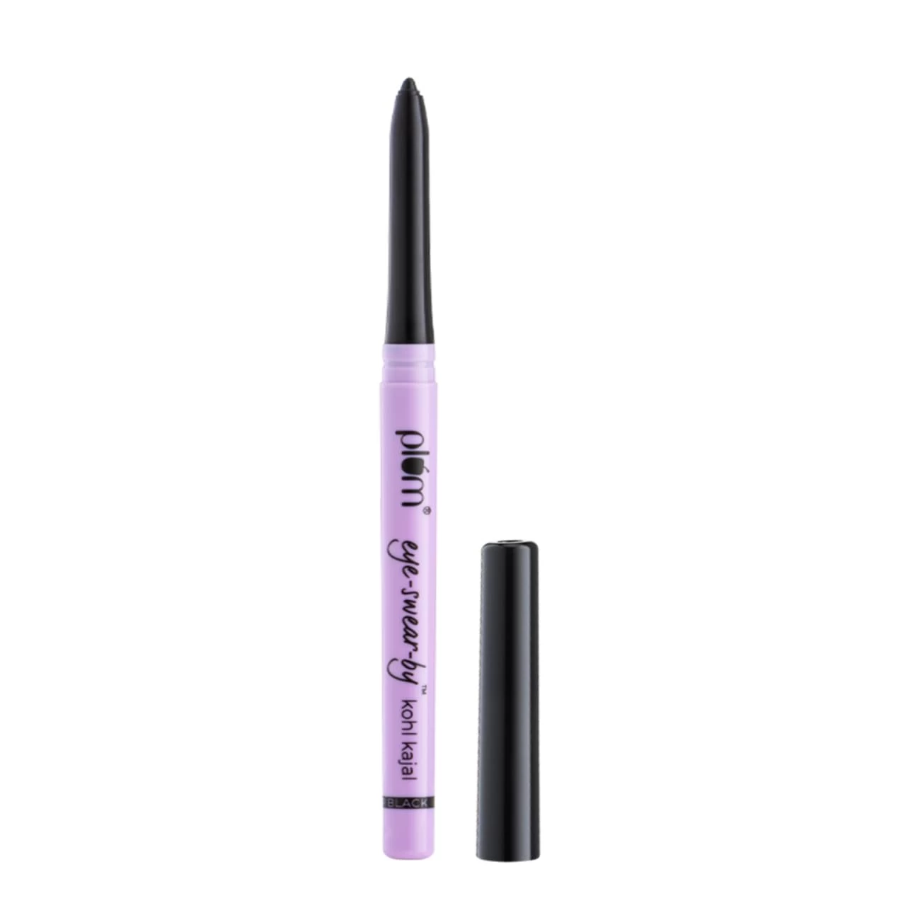 Plum Eye-Swear-By Kajal | Deep Black | Creamy Smooth | Smudge-Proof & Waterproof | Long-Lasting | Twist-Up Pencil
