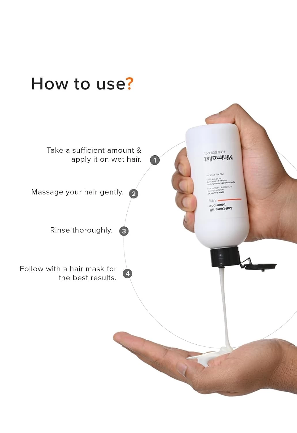 Minimalist Anti-Dandruff Shampoo | 3.5% Salicylic Acid, Climbazole & Piroctone Olamine | Reduces Flakes & Itchy Scalp | Sulphate-Free | Fragrance-Free |