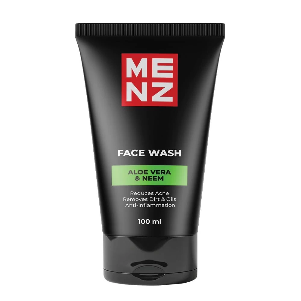 Menz Face Wash For Men - Aloe Vera & Neem | Reduces Acne, Removes Dirt & Oils And Anti-Inflammation, 100ml (Pack Of 1)