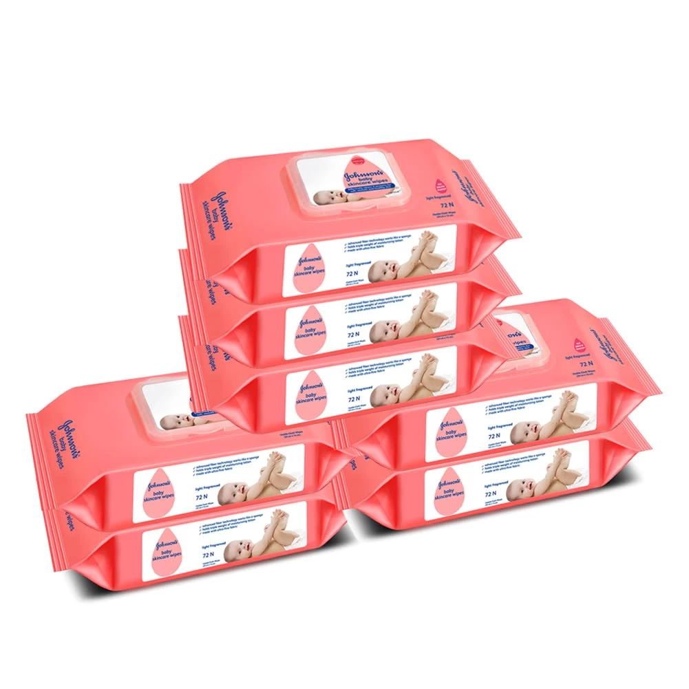 Johnson's Baby Wipes With Lid Combo Offer Pack 4 Plus 2 Free, 6 x 80s (480 wipes)