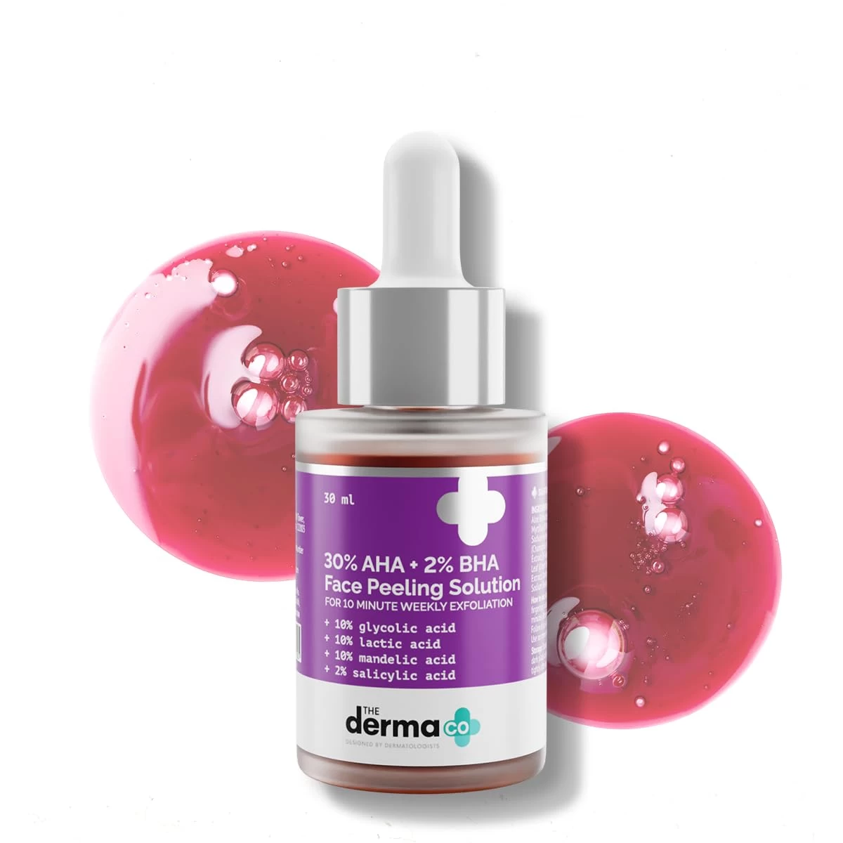 The Derma Co 30% AHA + 2% BHA Peeling Solution | Repairing & Exfoliating | Makes Skin Glow | Cleanses Pores | 30 ml