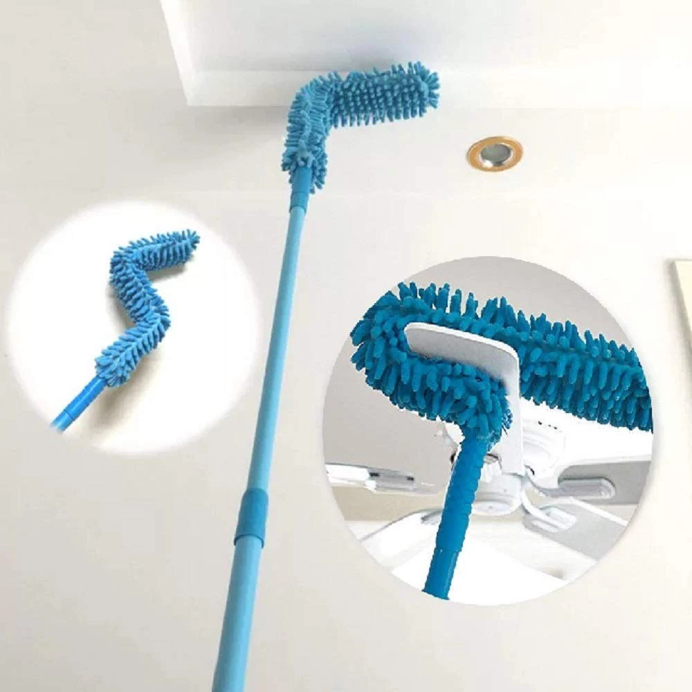 Microfiber Cleaning Duster Feather Duster Bendable & Extendable Fan Cleaning Brush with Extendable Rod Microfiber Fan Cleaning Duster Flexible Fan mop Cleaning Brush