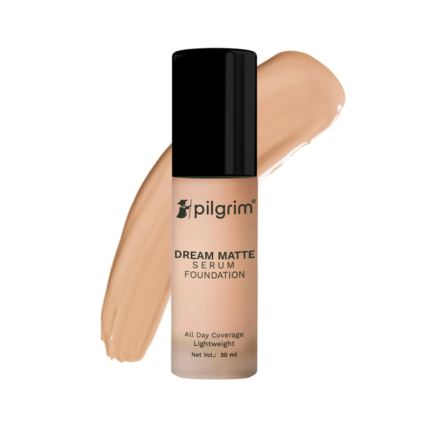 Pilgrim Medium Golden Beige Serum Liquid Foundation, Matte & Poreless,30 ml | Foundation for face make up infused | Water-Resistant,All Day Coverage|All Skin Types