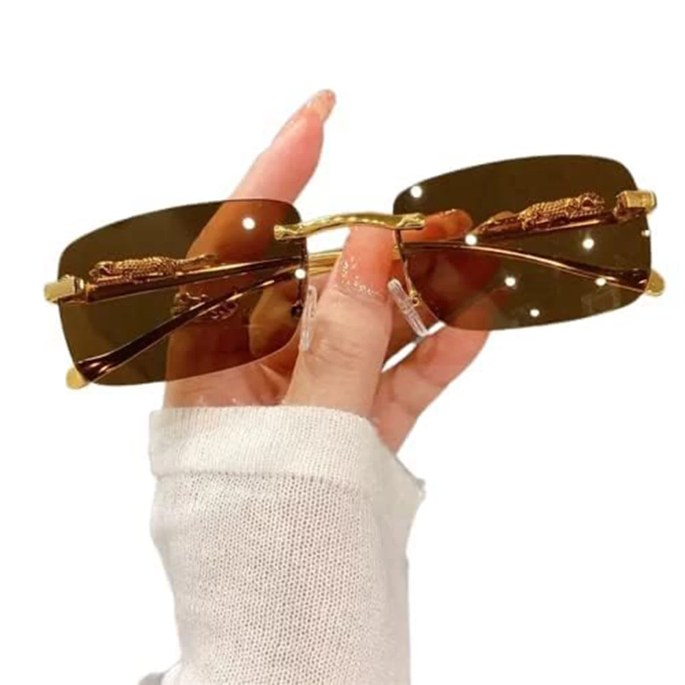 Stylish Golden Metal Frame UV Protection Sunglasses for Men & Women