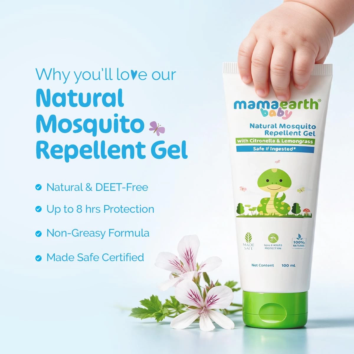 Mamaearth Natural Mosquito Repellent | Infused with Citronella Oil, Lemongrass Oil & Peppermint Oil |