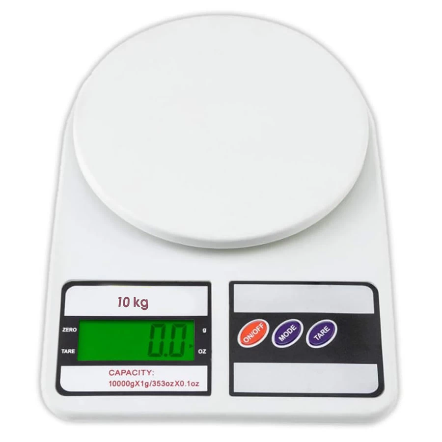 Kitchen Weight Machine 10KG - Jewellery & Food Weighing Scale Weighing Scale (Off White)