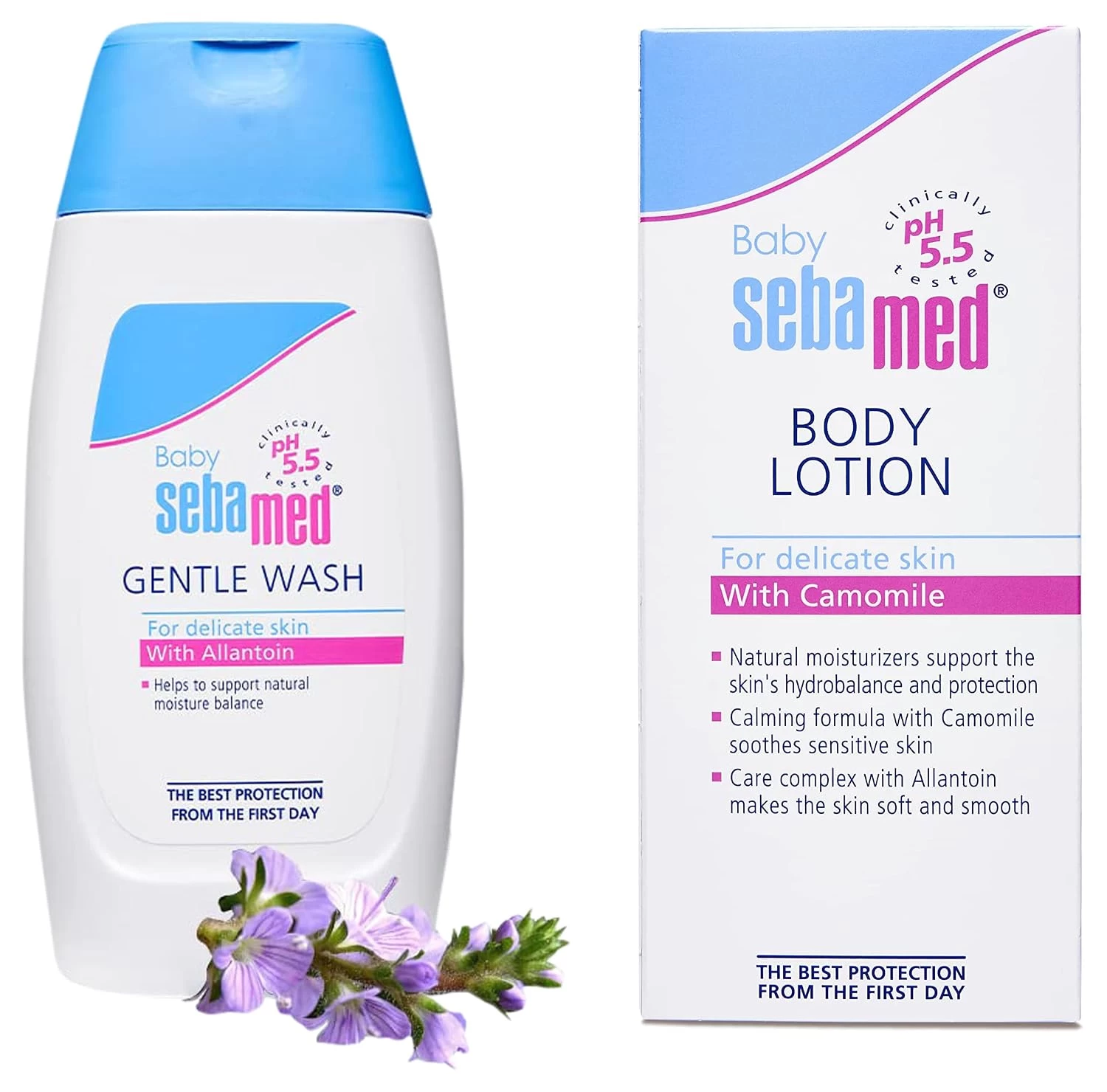 Sebamed Combo of Baby Shampoo 150ml with Baby Wash 200ml Natural moisturisers No tears formula For delicate scalp