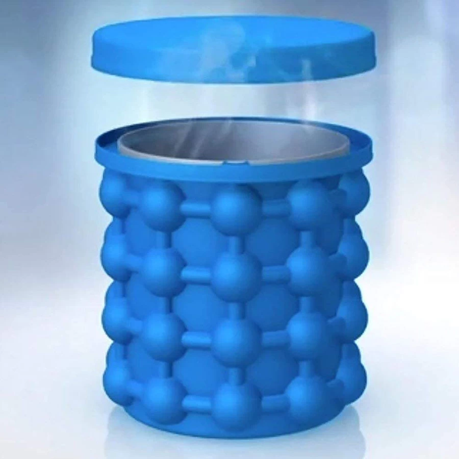 1 L Silicone Silicone Ice Cube Maker Genie Ice Bucket (Blue)
