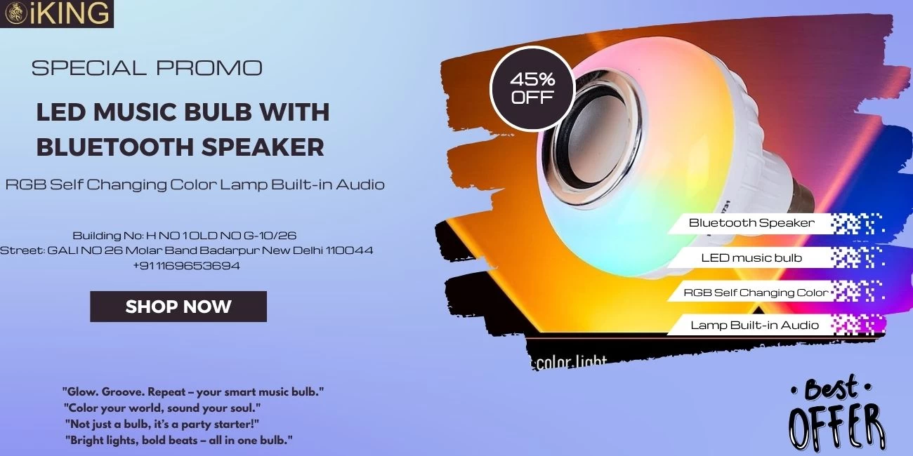 Party Mode ON: Get the Smart LED Music Bulb with Bluetooth Speaker at 45% OFF!