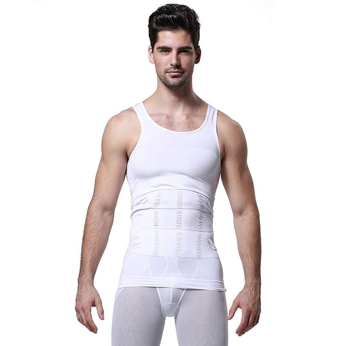 Men's Slimming Vest Warm Instant Weight Loss Belly Fat Love Handles Remover Body Shaper Firms Abdomen Back Support Compression Fit