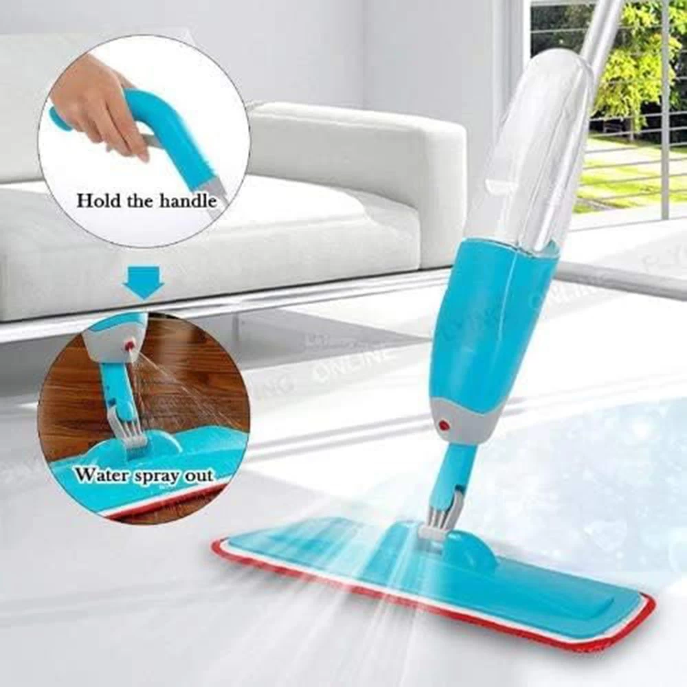 Stainless Steel Microfiber Floor Cleaning Spray Mop with Removable Washable Cleaning Pad and Integrated Water Spray Mechanism,360 Degree Easy Floor Cleaning(Multicolour)