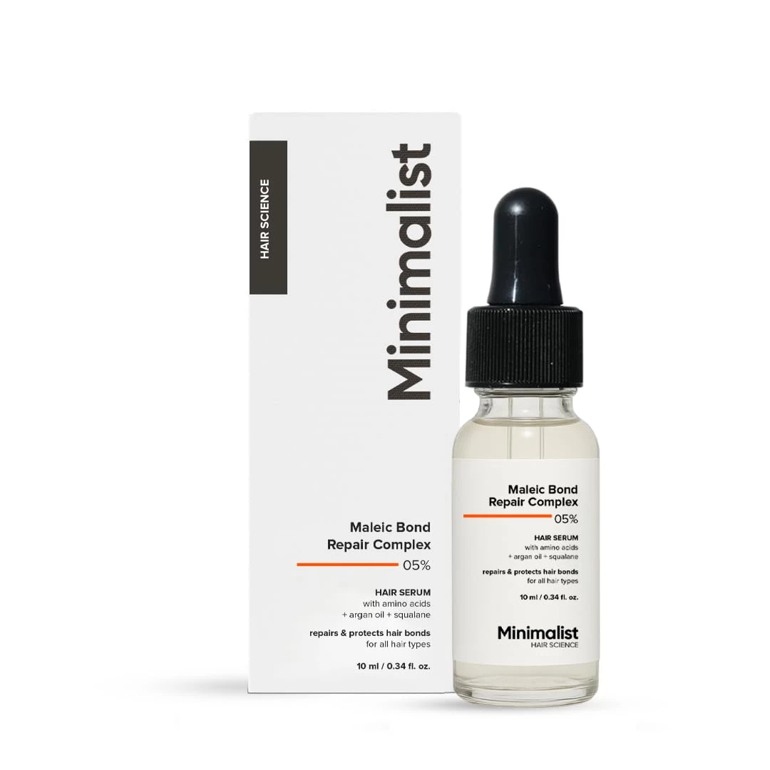 Minimalist Serum for Repairing Damaged Hair | Maleic Bond Repair Complex 05% Hair Serum with Amino Acids, Argan Oil & Squalane | For Women & Men | For All Hair Types |