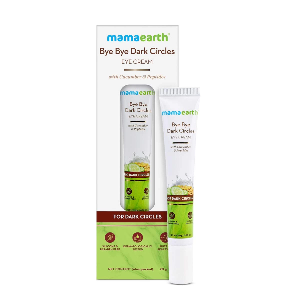 Mamaearth Bye Bye Dark Circle Eye Cream With Cucumber For Dark Circles - 20g