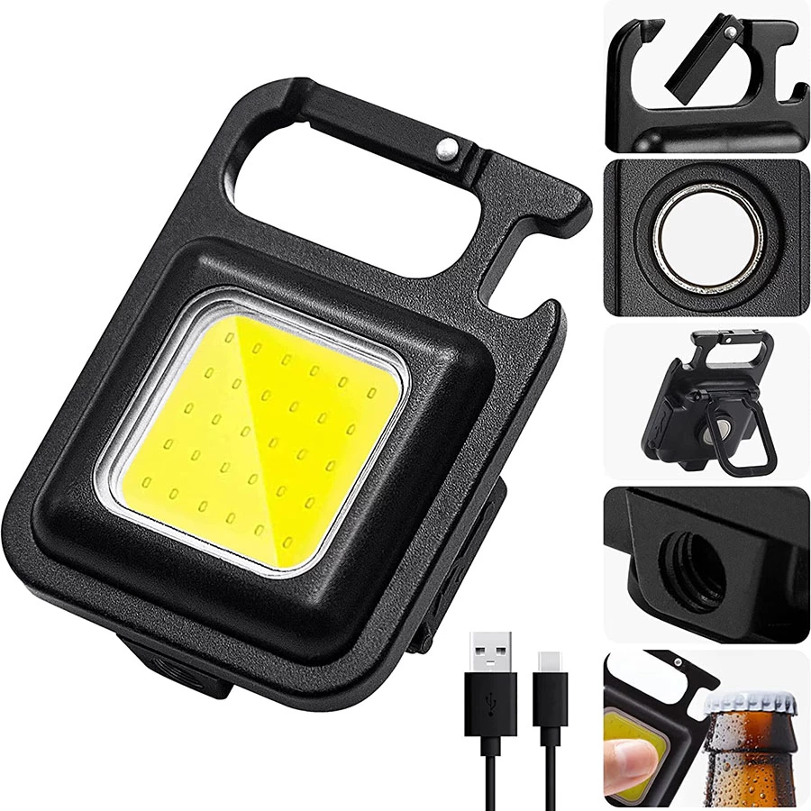 Buy From Best Keychain Led Light with Bottle Opener, Magnetic Base Mini Cob 1000 lumens LED LED Front Light (Black)