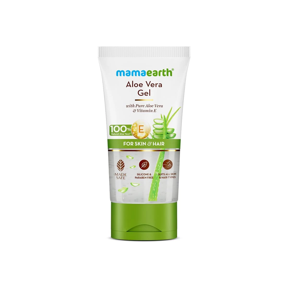 Mamaearth Aloe Vera Gel with 100% Pure & Natural Aloe Vera & Vitamin E for Skin & Hair | Hydrates, Moisturizes skin | Soothes Irritated Skin | Keeps Scalp Healthy | Multipurpose Non-Sticky Gel | For M