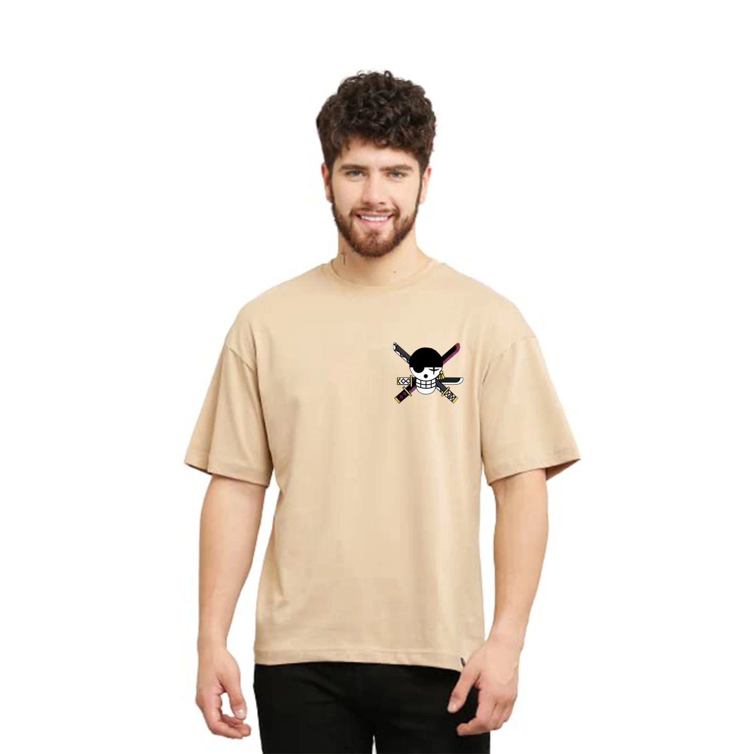 On Trend Round Neck Half Sleeve Anime One Piece Printed T-Shirt