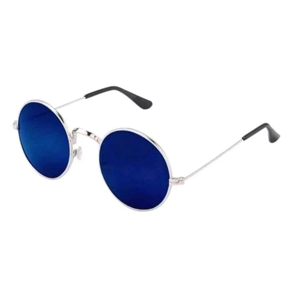 Round Blue Colour Sunglasses for Men & Women | UV Protected Stylish Retro Shades