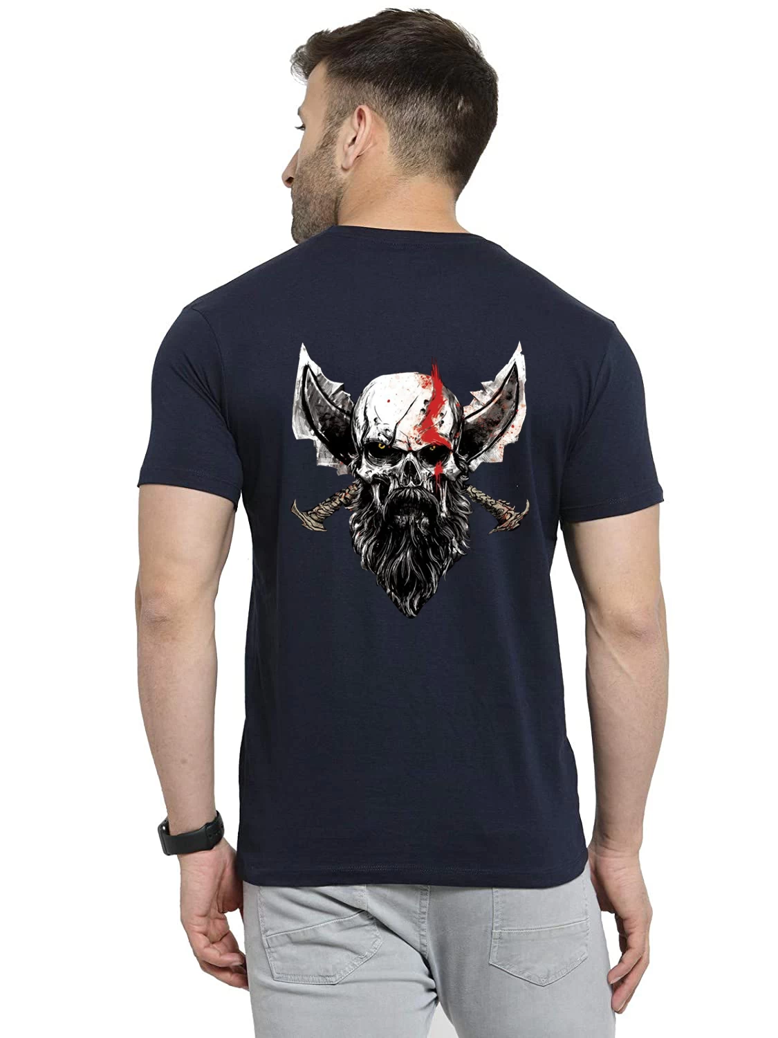 God of War | Kratos | Limited Edition |  Allover Print Gaming T-Shirt Men Printed Round Neck Polycotton Multicolor T-Shirt