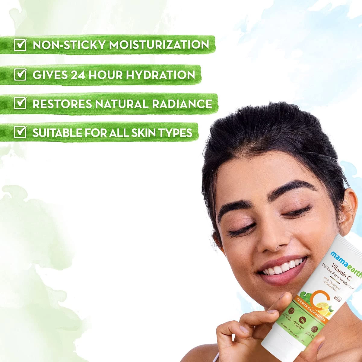 Mamaearth Vitamin C Oil-Free Moisturizer For Face with Vitamin C and Gotu Kola for Skin Illumination |Non-Sticky|Restores Radiance|Hydrates & Brightens Skin|Oil-Free & Lightweight|For Glowing Skin
