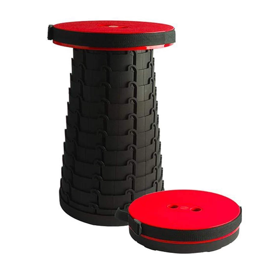 Folding Stools Portable Lightweight for Indoor and Outdoor Living & Bedroom Stool (Red, Pre-assembled)