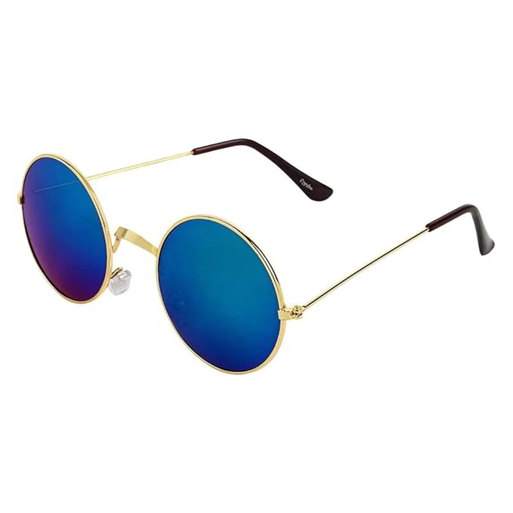 Round Blue Colour Sunglasses for Men & Women | UV Protected Stylish Retro Shades