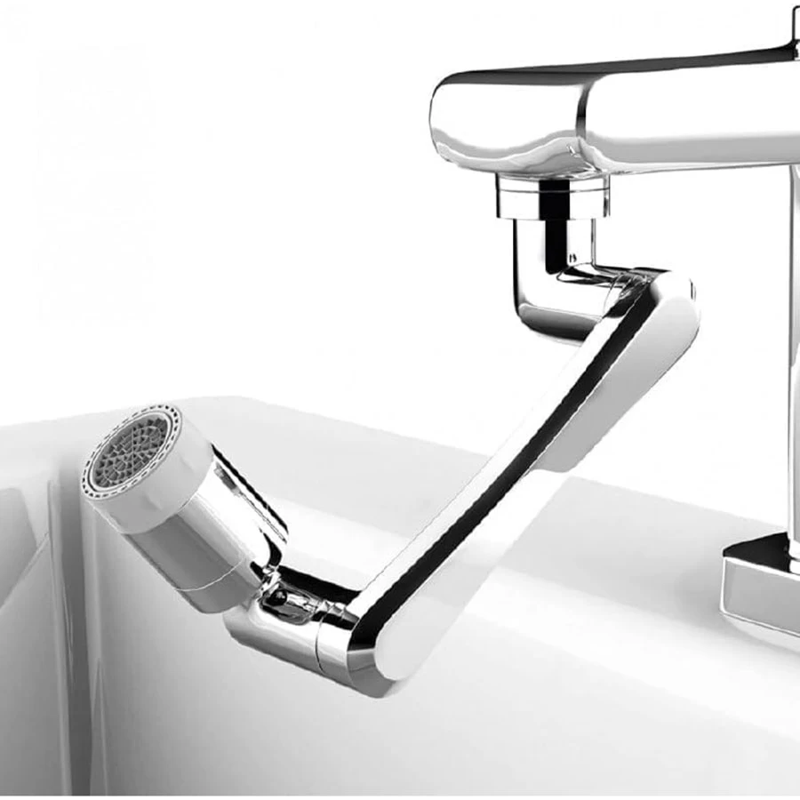Tap Extension for Kitchen Sink | Universal 1080° Swivel Robotic Arm Swivel | Faucet Extender for Taps, Kitchen Tap Extender, Faucet Sprayer Attachment Comes with ABS Plastic Chrome Finish Body
