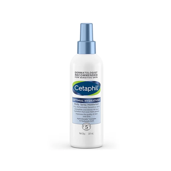 Cetaphil Optimal Hydration Body Spray Moisturizer| Lightweight moisturizer & non-greasy | Hyaluronic Acid, Sunflower Oil, Blue Daisy extract