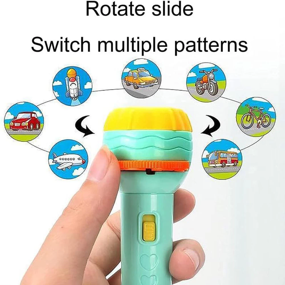 Projector Torch for Kids – Mini Light Toy 24 Picture Slides – Educational Toy Torch for Boys & Girls Age 2 Years – Baby Learning, Gift for Kid