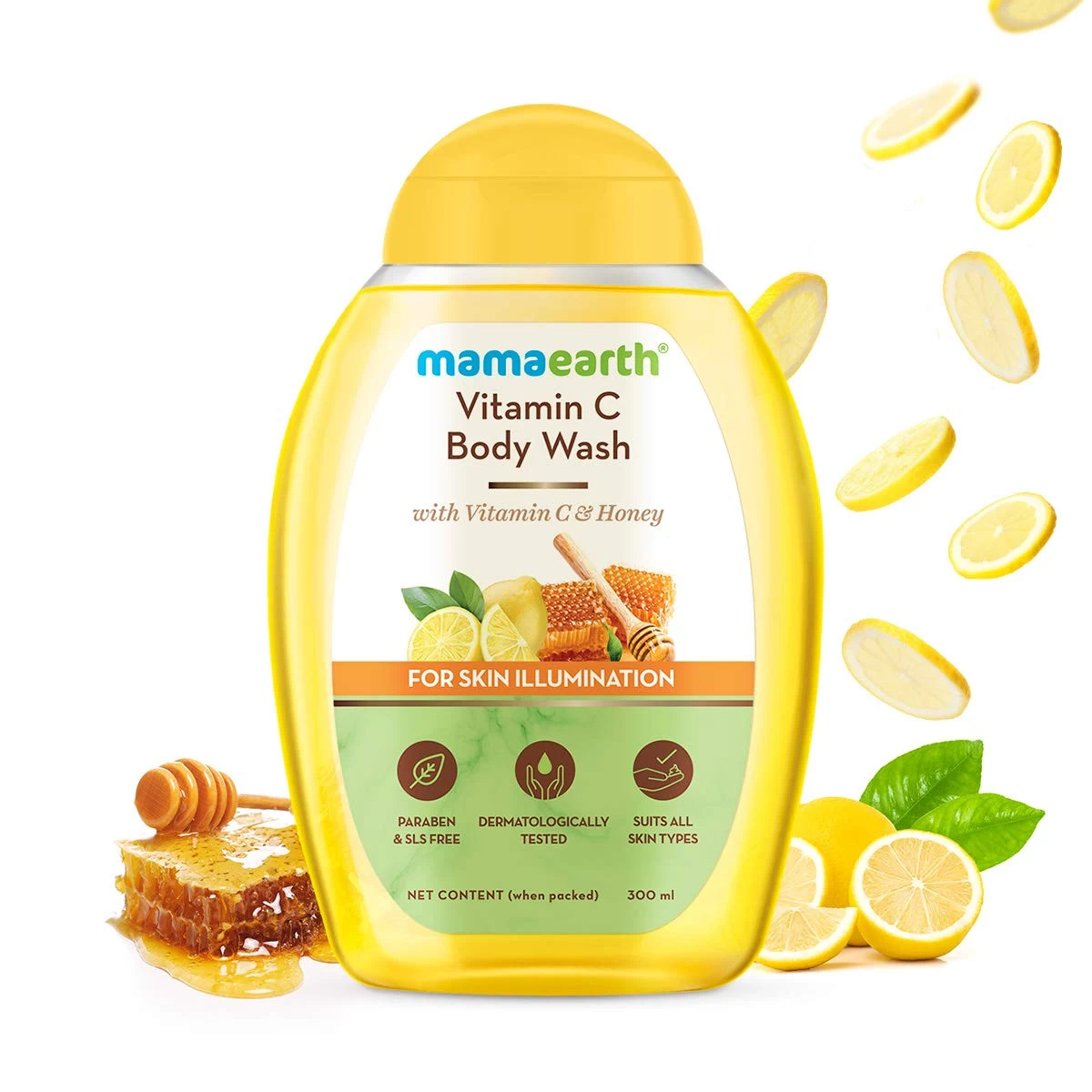 Mamaearth Vitamin C Body Wash with Vitamin C & Honey, Shower Gel for Skin Illumination -300ml
