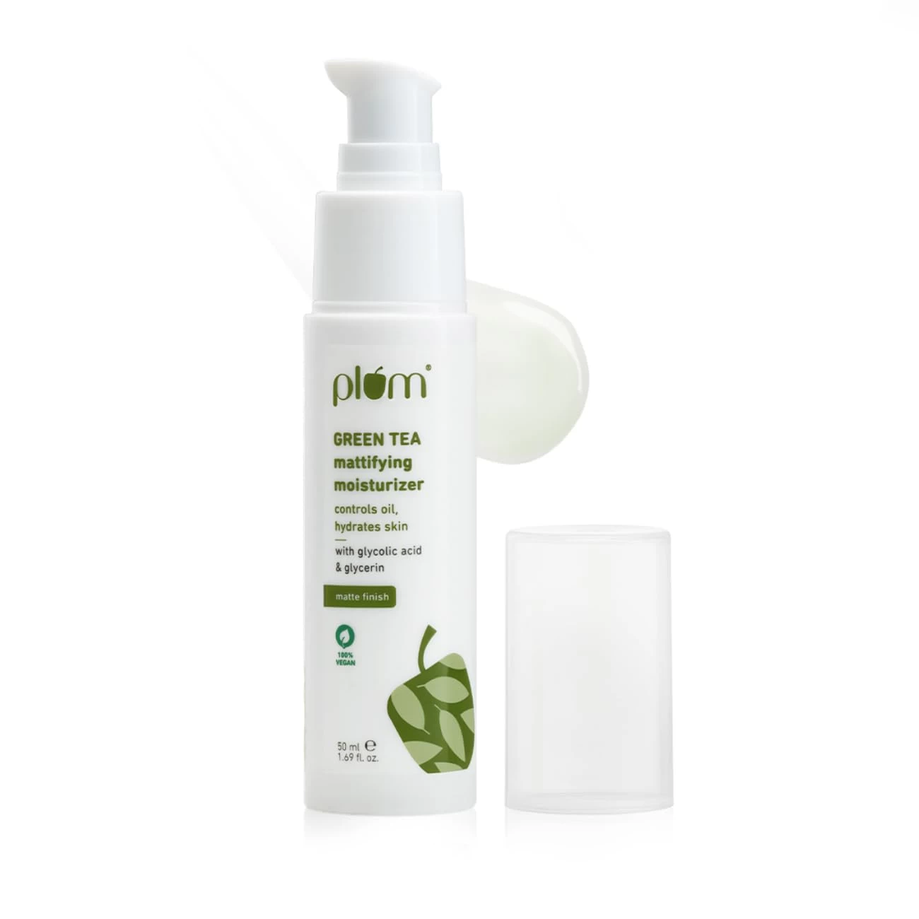 Plum Green Tea Mattifying Face Moisturizer with Glycolic acid 50ml | Controls Oil & Hydrates Skin | Non-Sticky