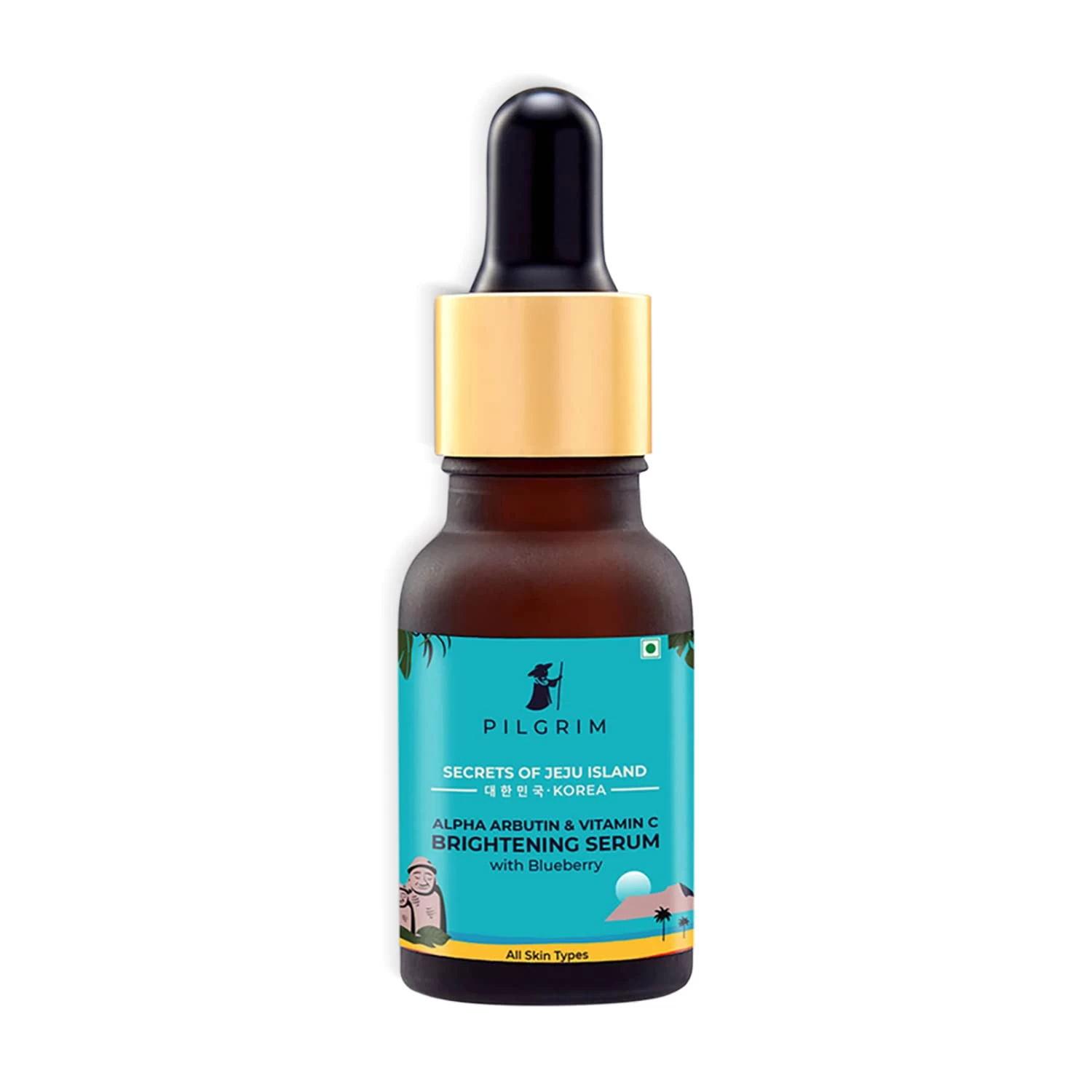 Pilgrim Korean 2% Alpha Arbutin & 3% Vitamin C Brightening Face Serum (Mini - 5 ml) for glowing skin | Alpha arbutin face serum | All skin types | Women & Men | Korean Skin Care | Vegan & Cruelty-free