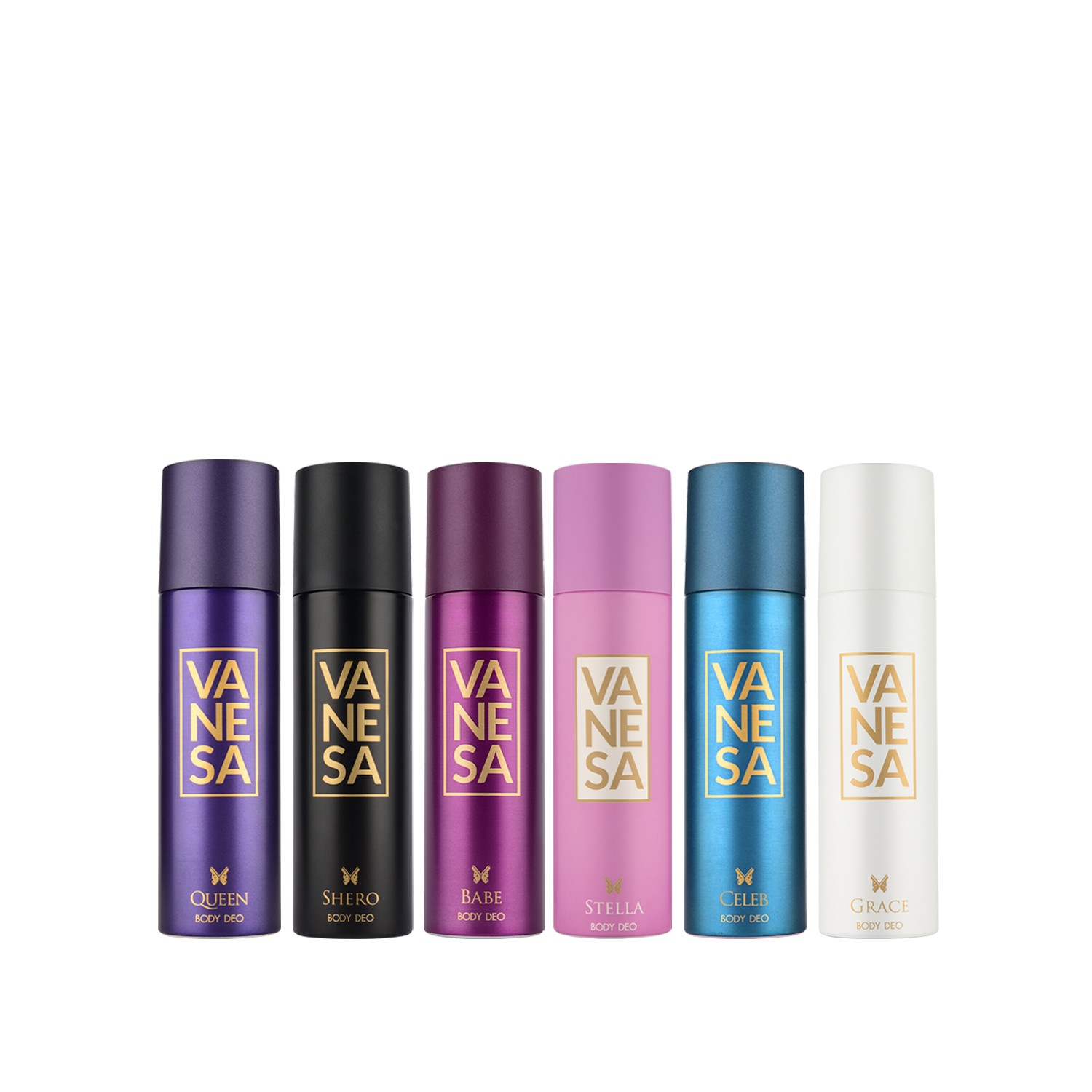 VANESA Queen + Shero + Babe + Stella + Celeb + Grace Deodorant 150ml Each