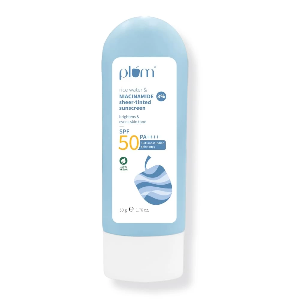 Plum Rice Water & 3% Niacinamide Sheer-Tinted Sunscreen SPF 50 PA++++