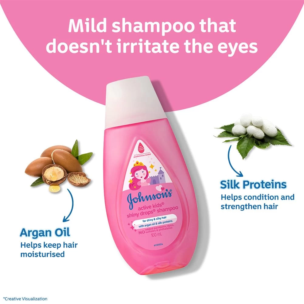 Johnson's Baby Active Kids Shiny Drops Shampoo, 200ml (Pack of 2)