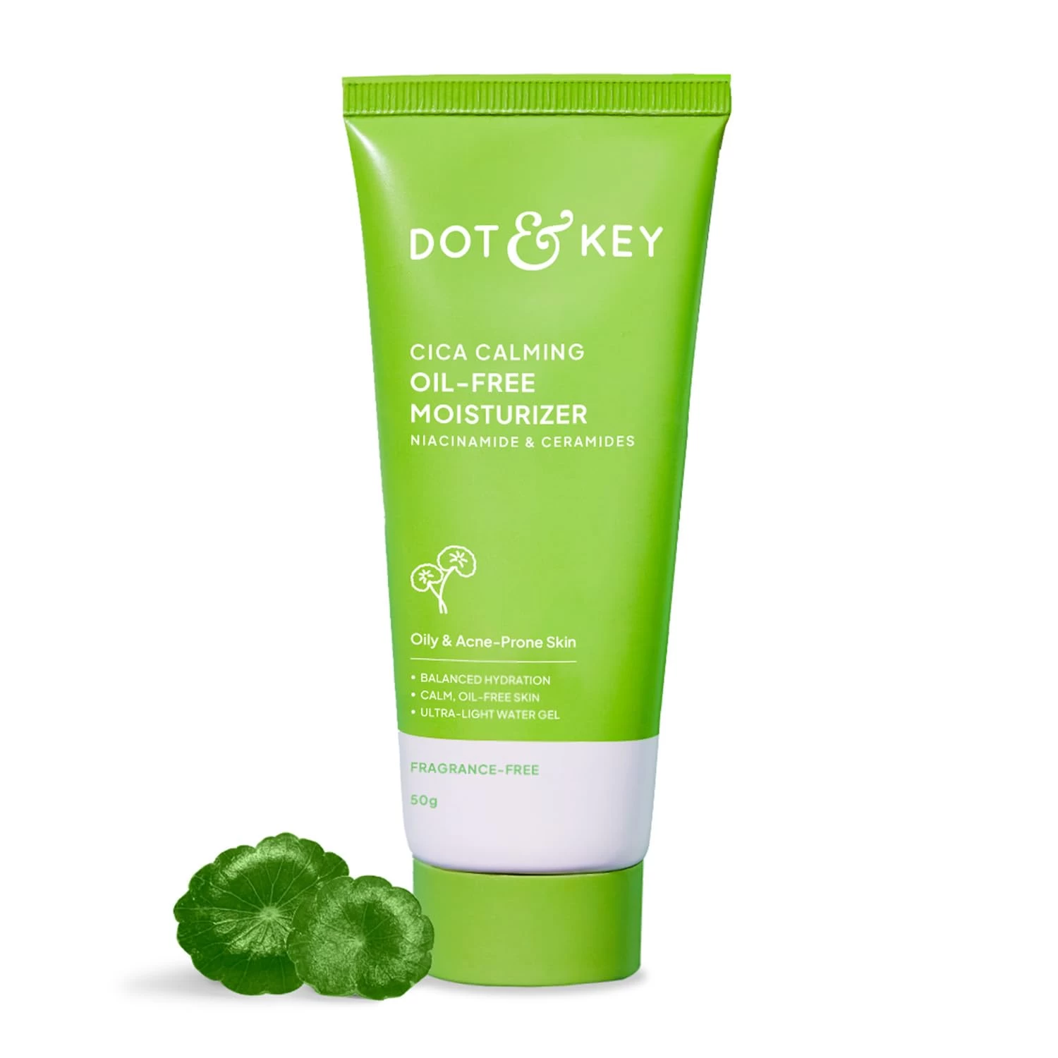 Dot & Key Cica + Niacinamide Oil-Free Gel Moisturizer For Face, Controls Excess Oil, For Oily, Acne-Prone Skin, Reduces Redness & Skin Irritation, Fades Dark Spots & Acne Marks, Non-Sticky, Lightweigh
